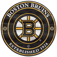 Round Boston Bruins sign