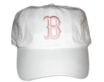 Red Sox white and pink hat