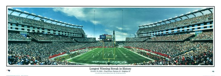 Gillette Stadium during record breaking win panorama poster