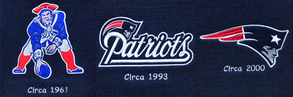 Patriots logos on the heritage banner