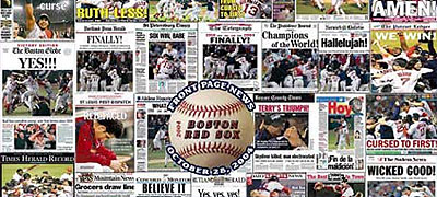 2004 Red Sox newspaper collage poster