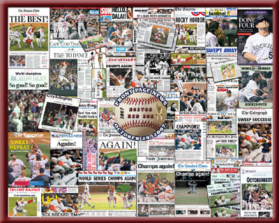 2007 Red Sox newspaper collage poster