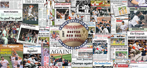 Red Sox 2007 newspaper collage poster