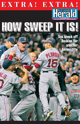 Boston Herald 2007 pileup victory poster