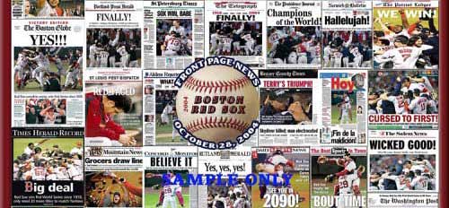 Boston Red Sox 2004 newspaper collage poster