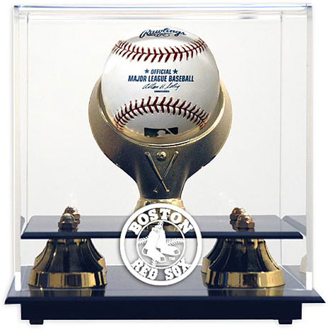 Red Sox logo baseball display case