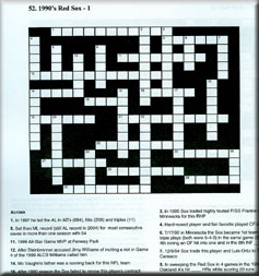 Red Sox 1990 crossword puzzle
