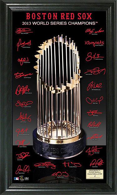 Boston Red Sox 2013 World Series Champions Trophy Signature Photo