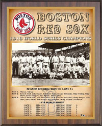 Red Sox 1918 World Champions Healy plaque