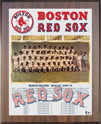 Red Sox 1967 American League Champions Healy plaque