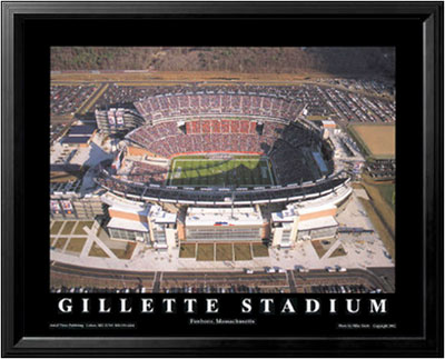 Gillette Stadium aerial poster in frame