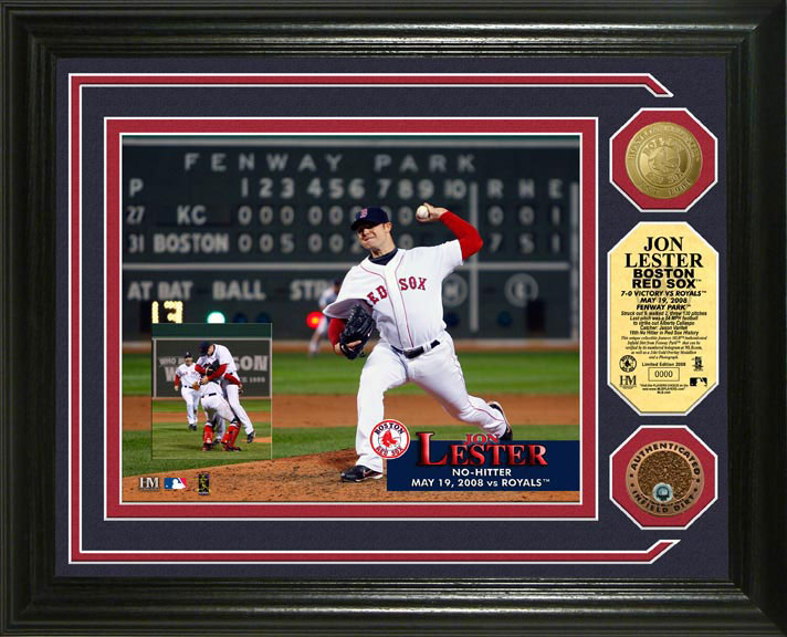 Jon Lester no-hitter photomint with infield dirt